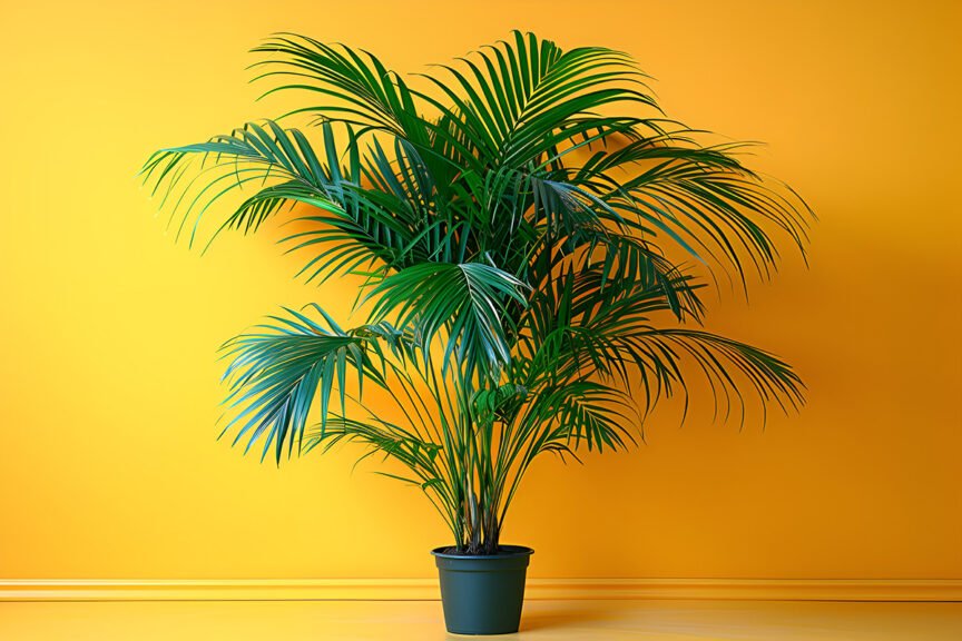 Areca palm air purifying indoor plant